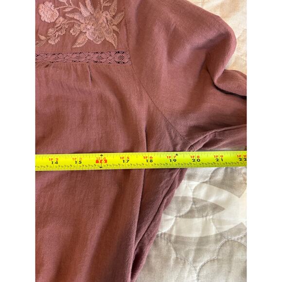 Abercrombie & Fitch Long Sleeve Peplum Top, Medium Peasant Boho - Picture 5 of 6